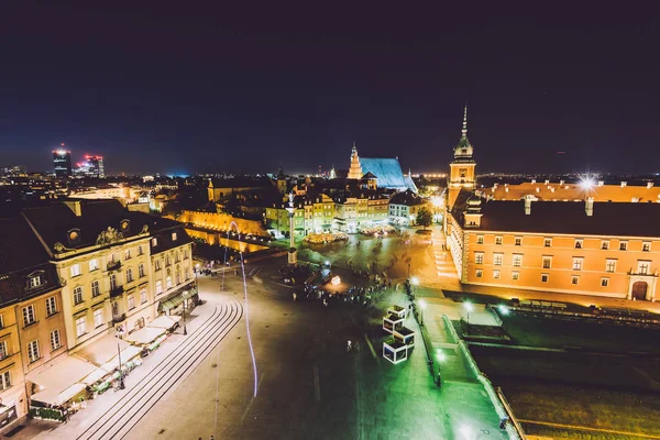 Warsaw City Skyline by Night — Stock Photo, Image