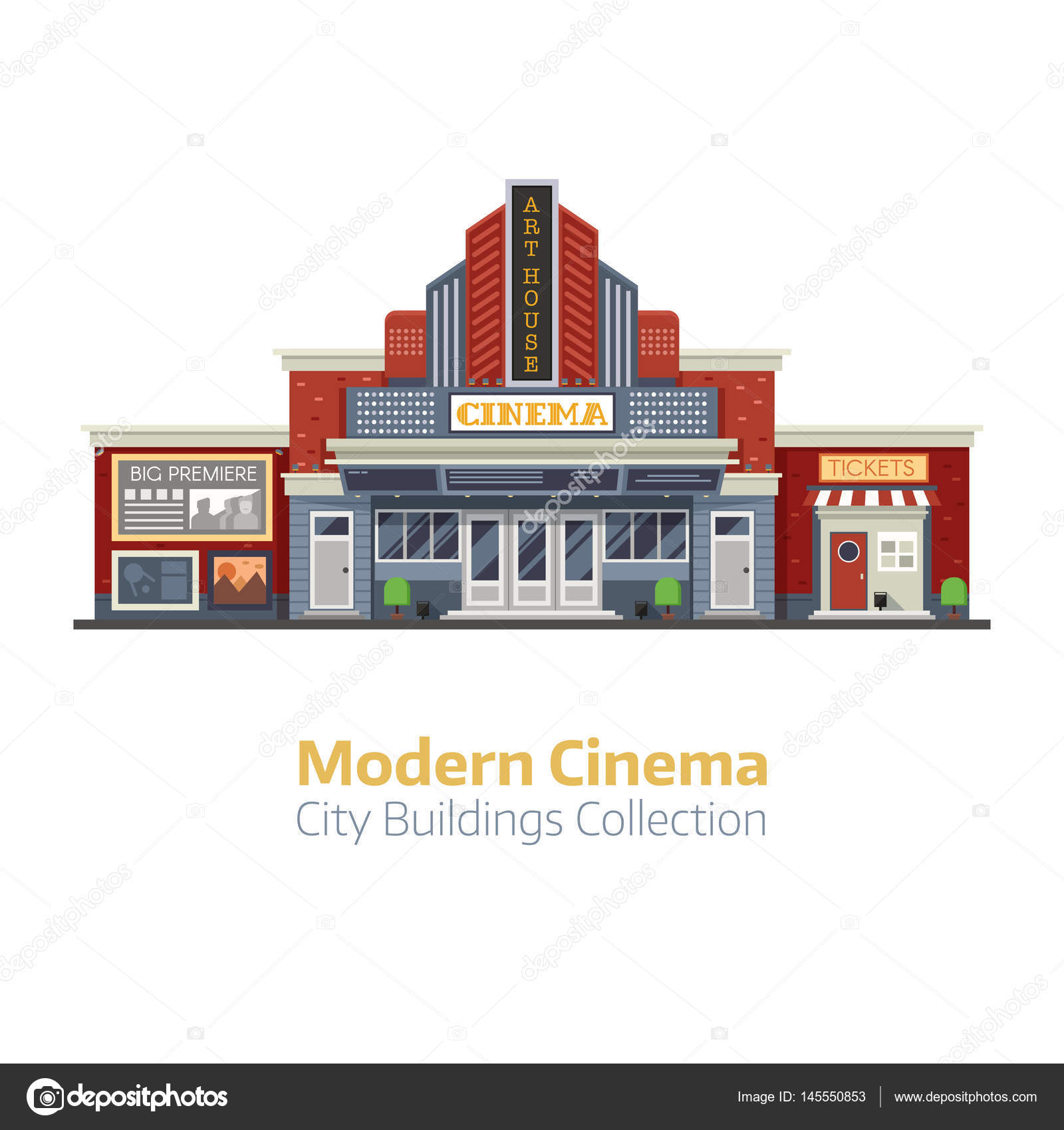 cinema building cartoon