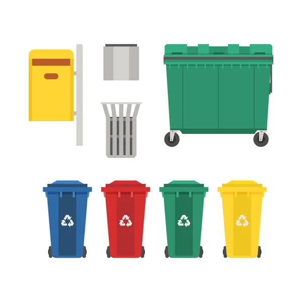 Poubelles et poubelles ensemble — Image vectorielle