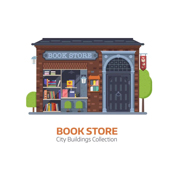 Old Book Shop Building Facade — Stock Vector