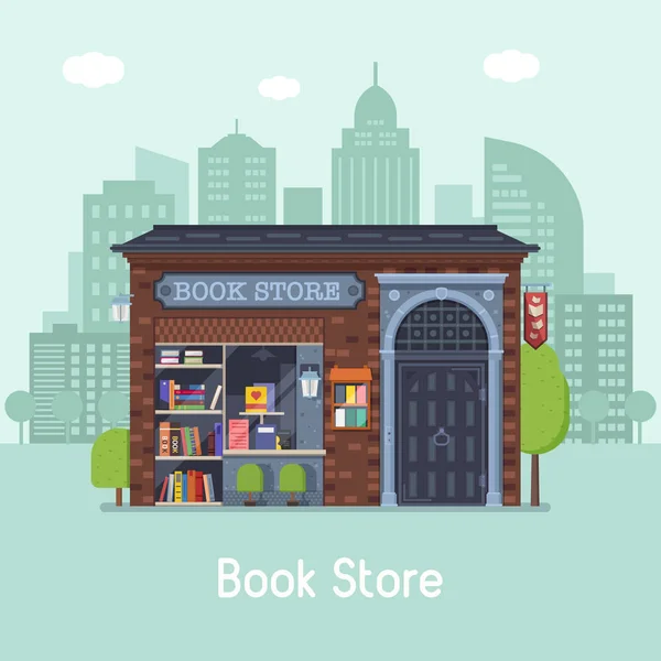 Book Shop Concept Banner — Vetor de Stock