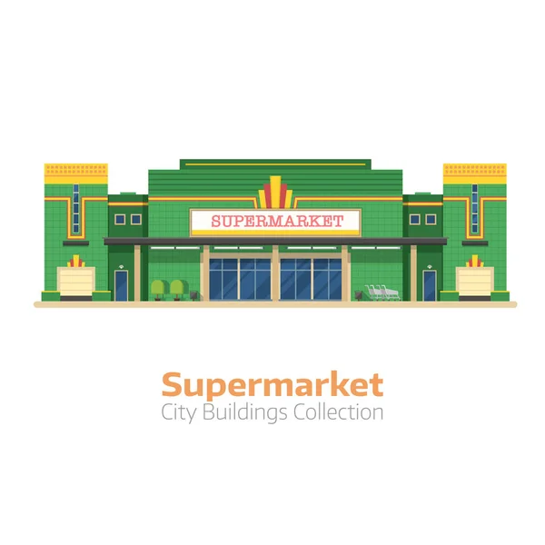 Supermarkecie lub budynku sklep spożywczy — Wektor stockowy
