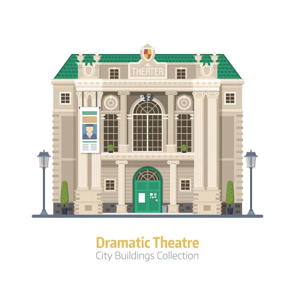 Edifício dramático do teatro — Vetor de Stock