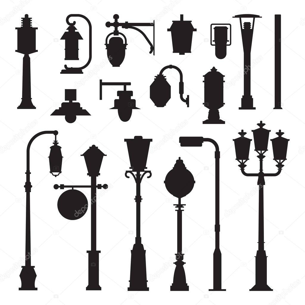 Street Lamps and Lamp Posts Icons