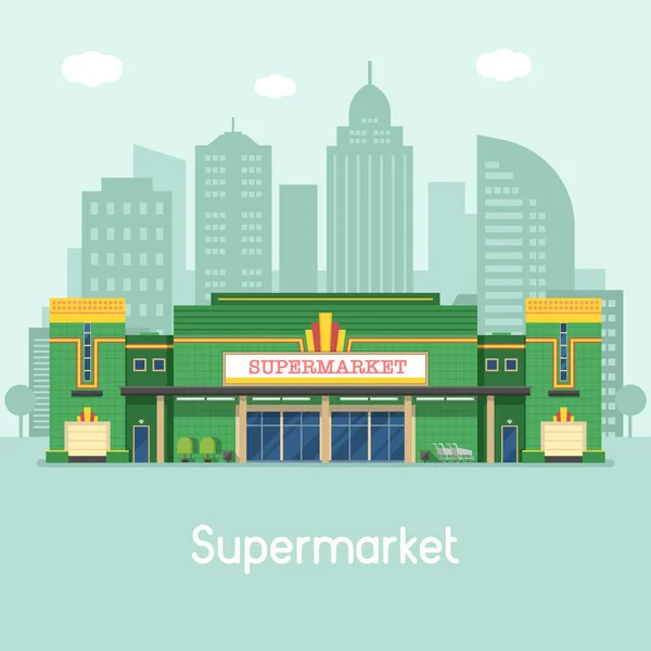 Ilustración del concepto de supermercado o tienda de comestibles — Archivo Imágenes Vectoriales