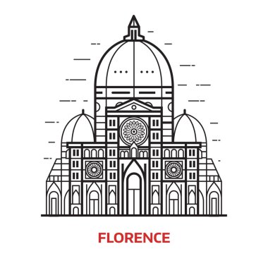Floransa Landmark vektör çizim