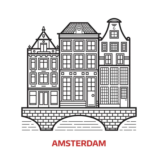 阿姆斯特丹的地标图标 — 图库矢量图片