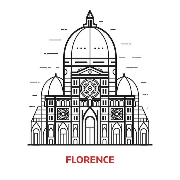 Florencia Landmark Vector Ilustración — Vector de stock