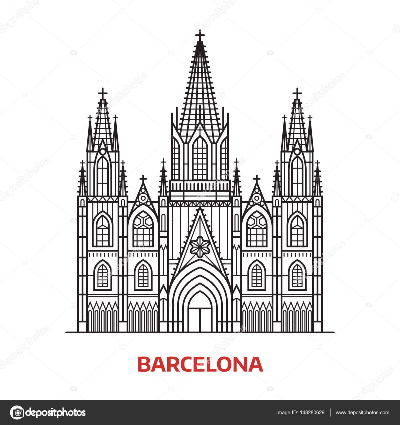 Travel Barcelona Landmark Stock Vector by ©krugli86@gmail.com 148280629