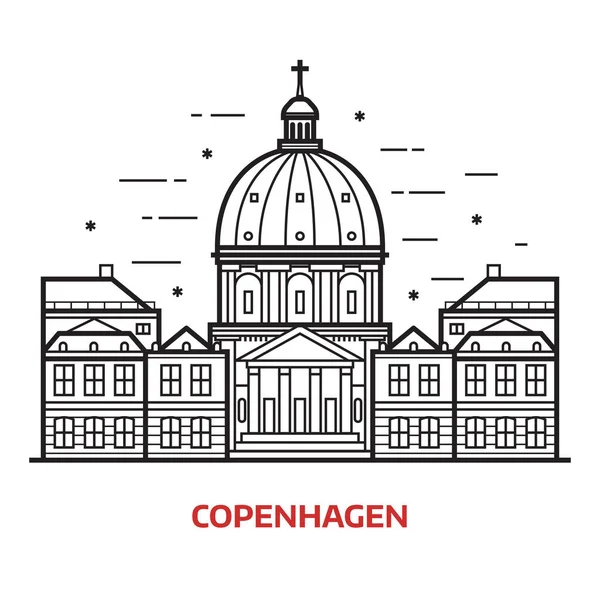 Copenhagen Landmark Vector Illustration