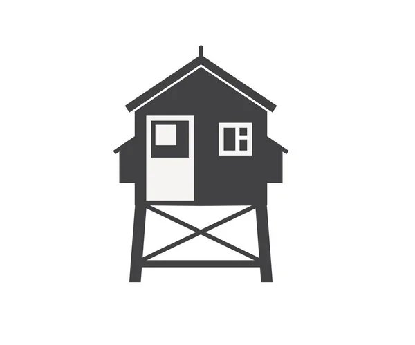 Beach Life Guard House Icon — Stock Vector