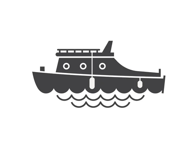 Yachting Boat Outline Icon — Stock Vector