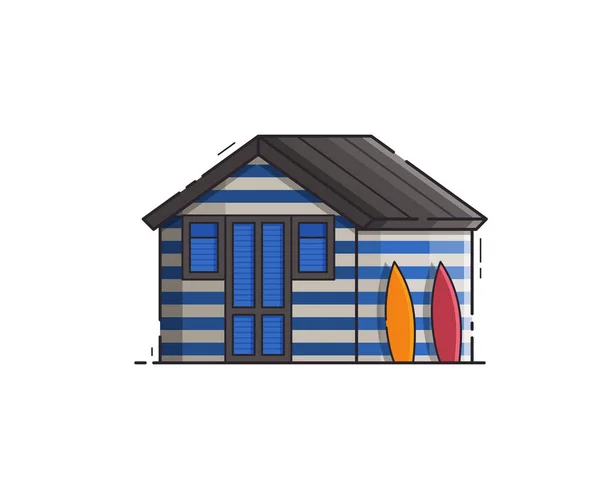 Strand Hut huis vectorillustratie — Stockvector