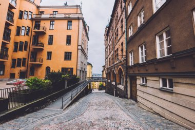Eski sokak Sodermalm, Stockholm.