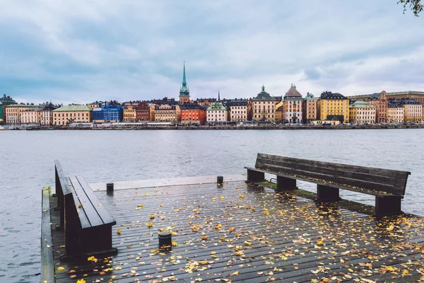 Stockholm stadssilhuetten från Skeppsholmen — Stockfoto