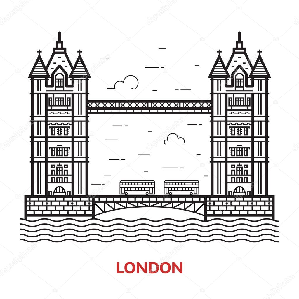 London Bridge Vector Illustration