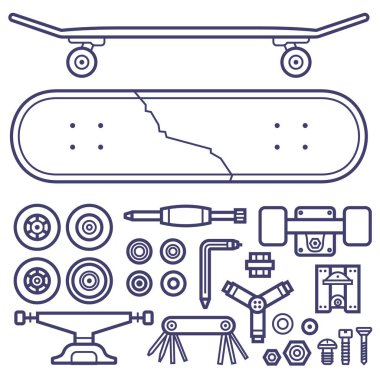 Kaykay onarım Icon Set