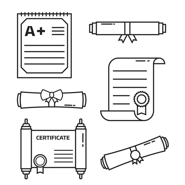 Диплом сертифікат іконки — стоковий вектор