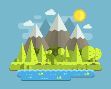 Dağ Lake Forest arka plan