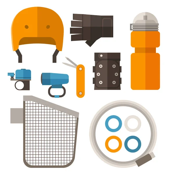 Cycling Accessories Set — Stock Vector