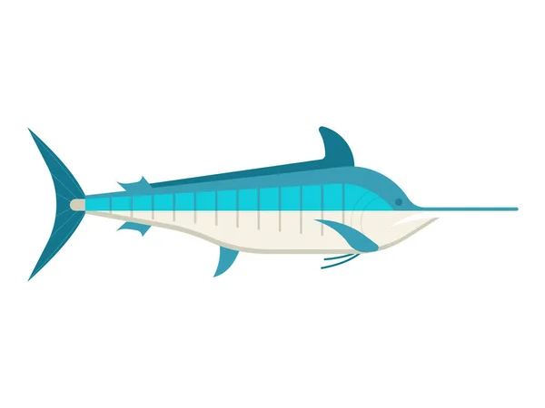 Dibujos animados pez espada o Marlin Vector icono — Archivo Imágenes Vectoriales