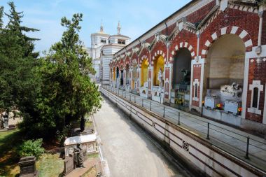 Monumental mezarlığı girişi, Milano, İtalya
