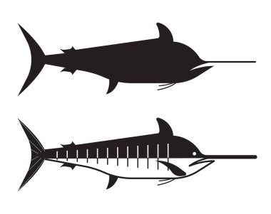 Kılıçbalığı veya Marlin vektör simgesi