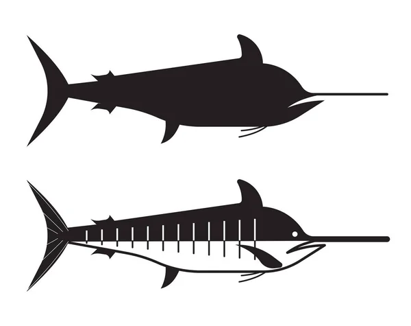 Swordfish or Marlin Vector Icon — Stock Vector