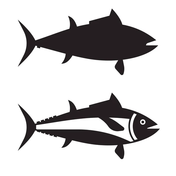 Big Tuna Fish Outline Icon or Logotype — Stock Vector