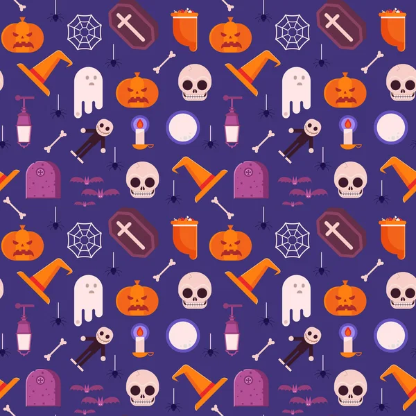 Halloween patrón sin costura fondo — Vector de stock