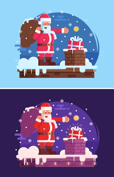 Fundo de natal com santa claus — Vetor de Stock