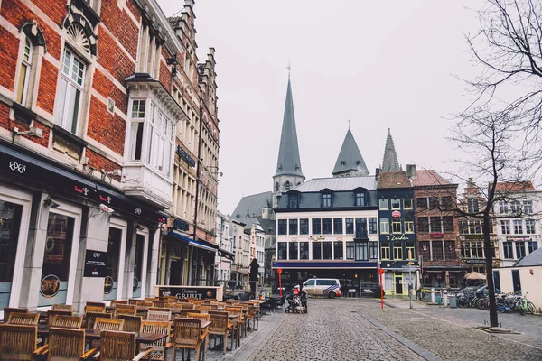 Άδειους δρόμους Γάνδη στο Βέλγιο — Φωτογραφία Αρχείου