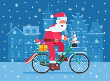 Santa Noel Bisiklet hediye çanta ile