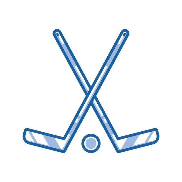 Bastoni da hockey incrociati icona Outline — Vettoriale Stock