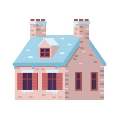 Baca ile kış kırsal ev