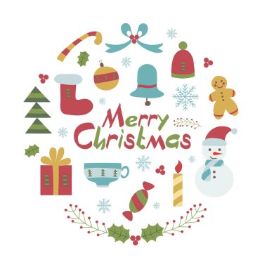 Çocukça Stil neşeli Noel kartı