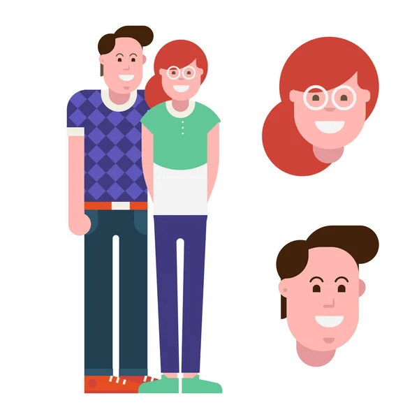 Loving Couple Vector Illustration — Stock Vector