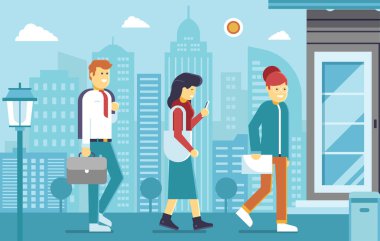 Office insanların konsept illüstrasyon iş gitmek