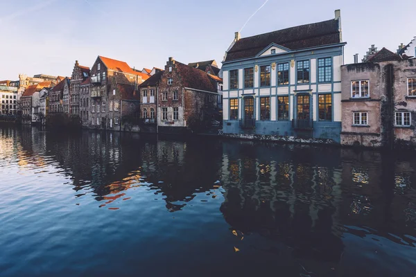 Ghent Merchant Casas Fachadas — Fotografia de Stock