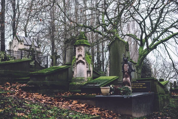 公墓的纪念碑和墓在比利时根特 — 图库照片