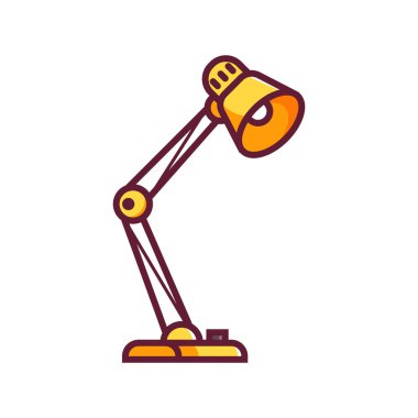 Sarı masa lambası düz tasarım simgesi