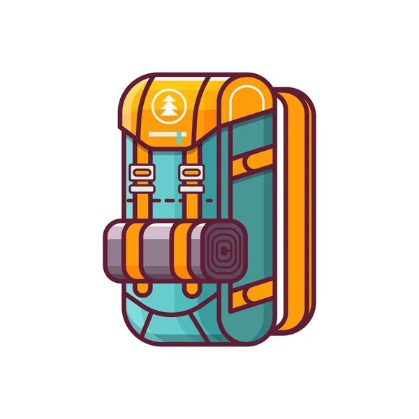 Tourist Hiking Backpack Icon — Stock Vector