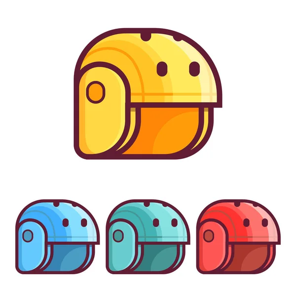 Skating and Rafting Helmets Icons — Stock Vector