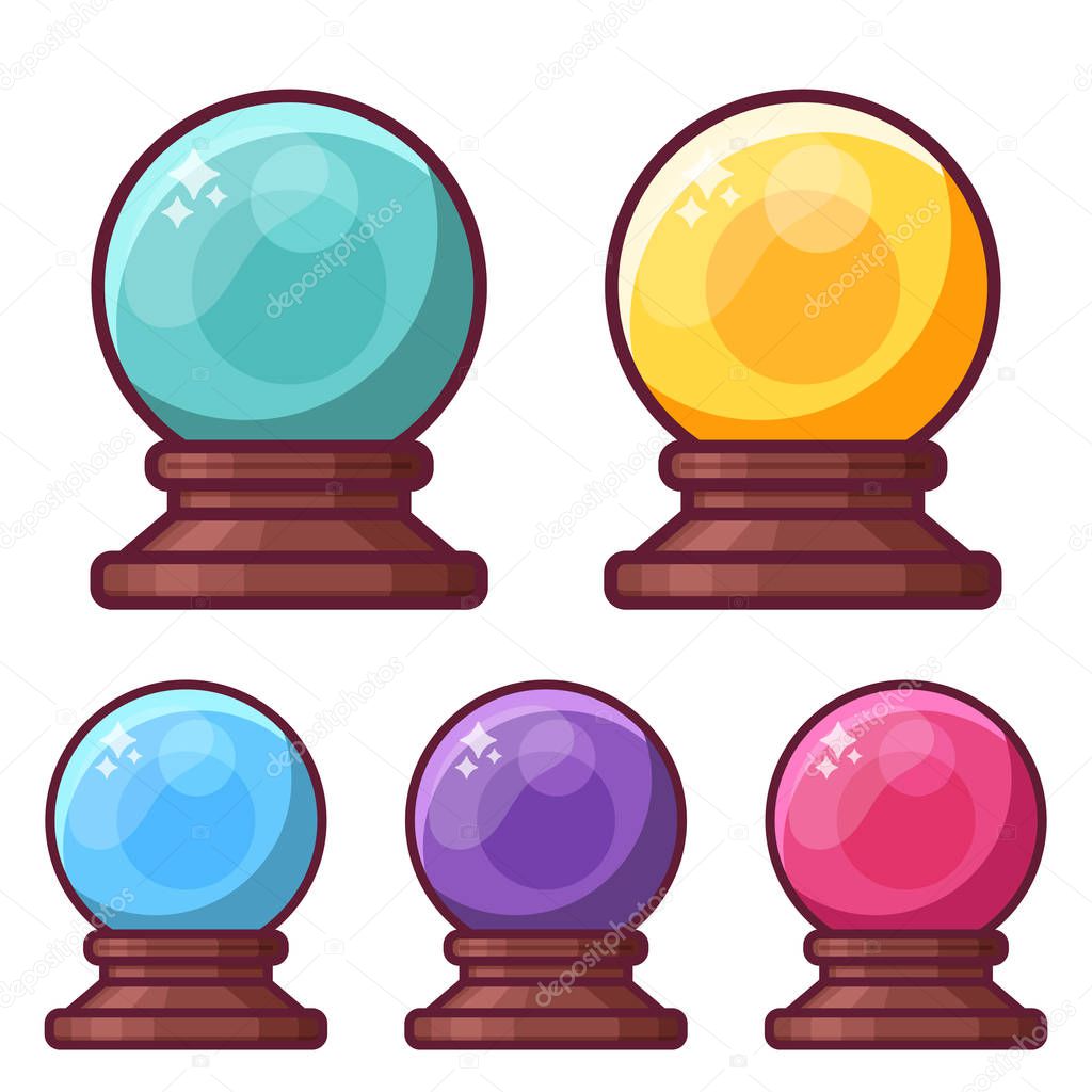 Magic Crystal Sphere or Glass Ball Icons