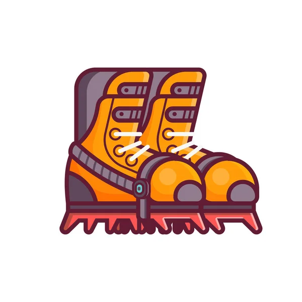 Botas de escalada de montaña icono — Vector de stock