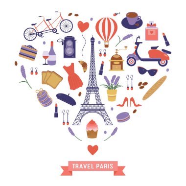 Ben aşk Paris kartı ile Fransız seyahat kutsal kişilerin resmi