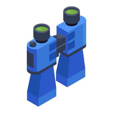 Mavi dürbün izometrik simgesi