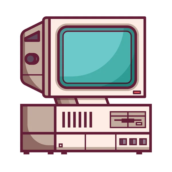 90 年代からレトロなコンピューター — ストックベクタ