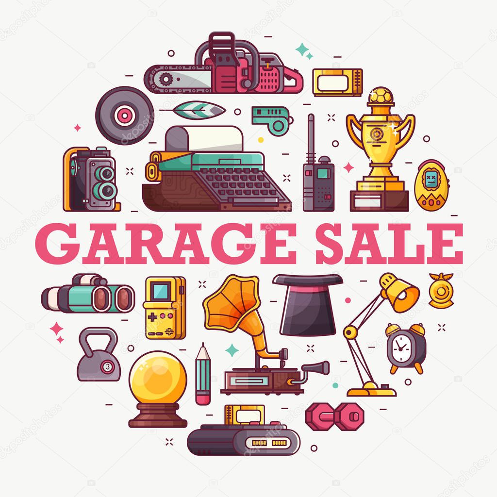 Garage Sale or Flea Market Announcement Card