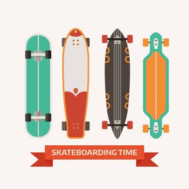 Retro Skateboard Decks Icons clipart